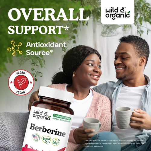 Suplemento De Berberina Orgânica Wild & Organic 1000 Mg - 60 - Imagem 7