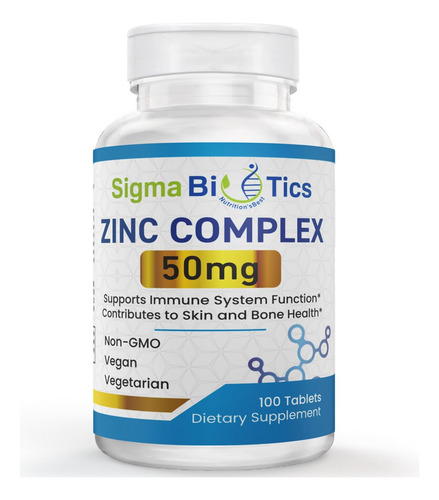 Suplemento De Zinco Sigmabiotics 50mg Para Imunidade E Pele