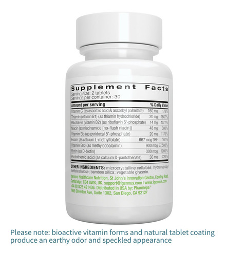 Suplemento Igennus Healthcare Super B-complex 60 Comprimidos - Imagem 6