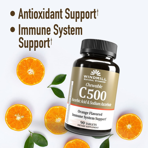 Produtos De Saúde Windmill Vitamina C Mastigável 500 Mg, 90 - Imagem 2
