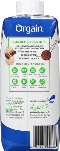 Proteína De Leite Orgânica Shk Chocolate Fudge, 11 Oz (pacot - Imagem 14