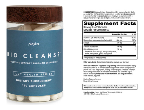 Suplemento Plexus Bio Cleanse 120 Cápsulas - Imagem 2