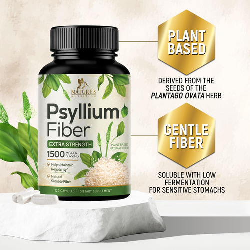 Suplemento De Fibra De Casca De Psyllium Nature"s Nutrition - Imagem 3