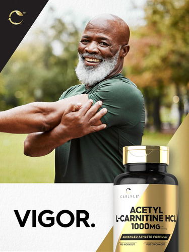 Cápsulas De Carlyle Acetil L-carnitina Hcl | 1000mg | 100 Co - Imagem 15