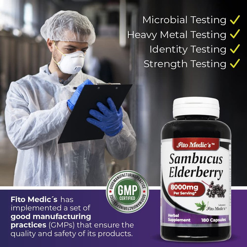 Fito Medic"s Sabugueiro 8000 Mg - 180 Cápsulas Para - Imagem 3