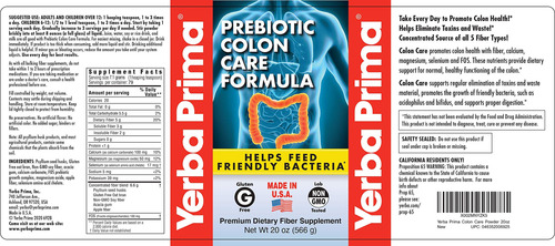 Suplemento Yerba Prima Prebiotic Colon Care 590ml Em Pó - Imagem 6