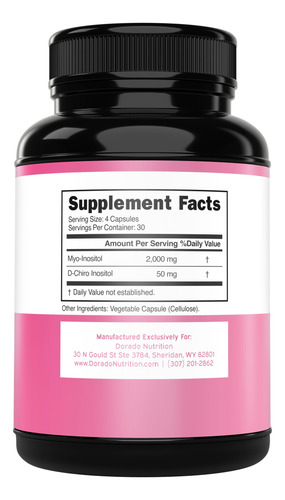Suplemento Dorado Nutrition Myo-inositol E D-chiro Inositol - Imagem 2