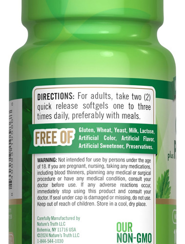 Nature"s Truth Alho E Salsa Sem Odor 1200mg 100 Cápsulas - Imagem 6