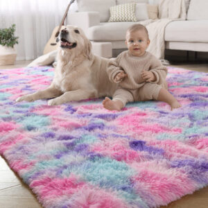 Tapete Area Lochas Luxury Fluffy Rainbow 120x180cm Para Meni