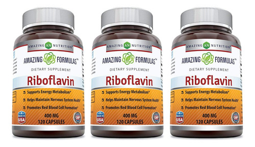 Cápsulas De Riboflavina Amazing Nutrition 400 Mg | 3 - Imagem 3