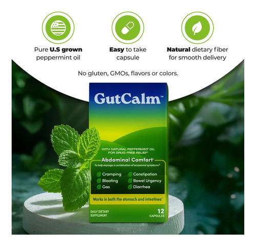 Gutcalm Ibs Alívio Cápsulas De Óleo De Hortelã -pimenta De E - Imagem 4