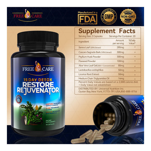 Freecare Colon Cleanse 15+5day Upgrade, Desintoxicação De De - Imagem 15