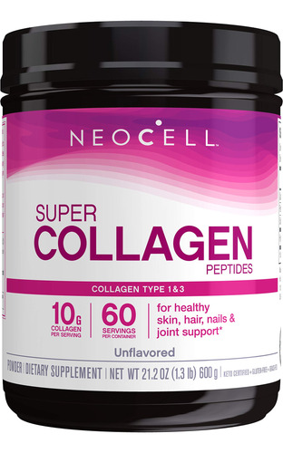 Suplemento Neocell Super Collagen Peptídeos Sem Sabor 625 Ml