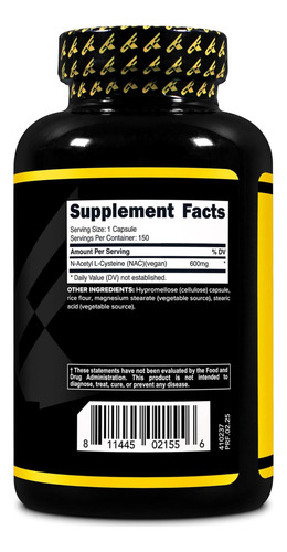 Primaforce Nac Vegan N-acetil L-cisteína Suplemento (600 Mg) - Imagem 4
