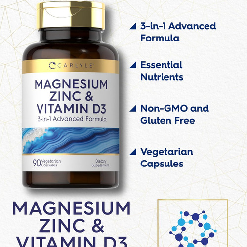 Carlyle Magnésio, Zinco E Vitamina D3 90 Cápsulas - Imagem 4