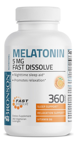 Comprimidos De Melatonina Bronson Bronson 5mg Sabor Laranja - Imagem 2