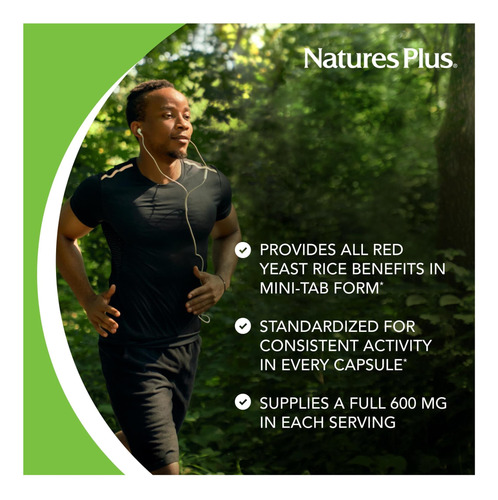 Natures Plus Herbal Actives Red Leved Rice, Liberação 600 60 - Imagem 3