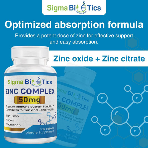 Suplemento De Zinco Sigmabiotics 50mg Para Imunidade E Pele - Imagem 5
