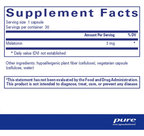 Pure Encapsulations Melatonina 3 Mg - Suplemento Para Makeup - Imagem 6
