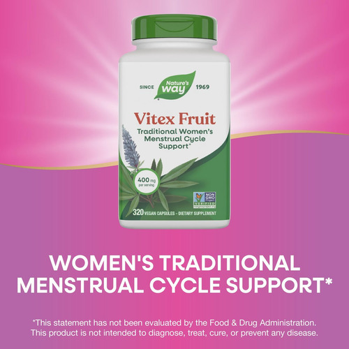Nature"s Way Vitex Suporte Para Ciclo Menstrual, 320 Cápsula - Imagem 4