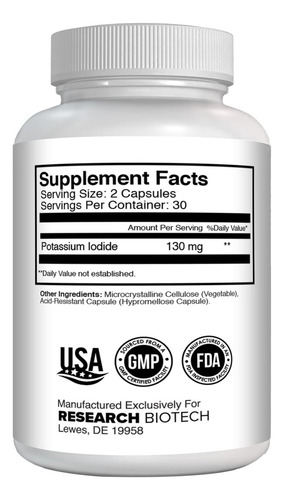 Comprimidos De Iodeto De Potássio 130 Mg Do Research Biotech - Imagem 4