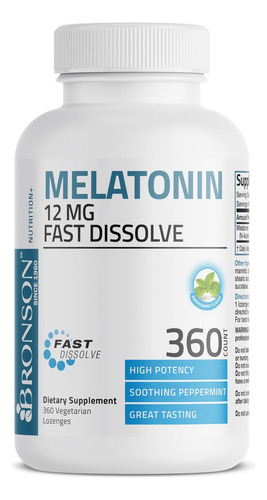 Pílulas Para Dormir Bronson Melatonina 12mg Hortelã - Imagem 2