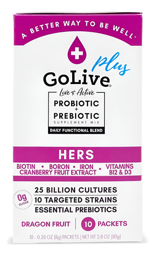 Probiótico Feminino Golive: Pó Sem Açúcar, 25b Ufc