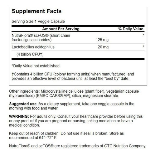 Swanson Prolacto Acidophilus 60 Cápsulas Vegetarianas - Imagem 4
