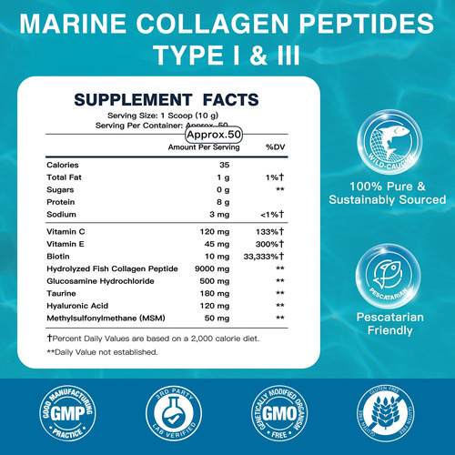 Peptídeos De Colágeno Em Pó Drfoster Marine Type I E Iii 50 - Imagem 2