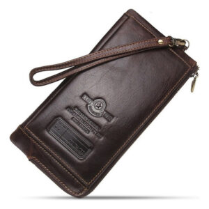 Contactos Carteira Rfid Long Gentleman Couro Genuíno Luxo