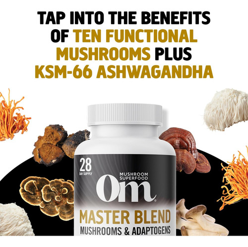 Om Mushroom Superfood Master Blend Cogumelos E Adaptógenos, - Imagem 4
