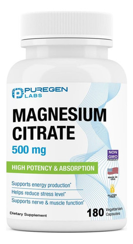 Citrato De Magnésio 500 Mg | Magnésio Elemental De Alta Potê