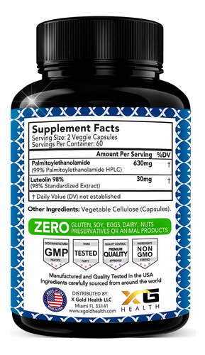 Palmitoiletanolamida 630 Mg + Luteolina Padronizada 98% - Er - Imagem 7