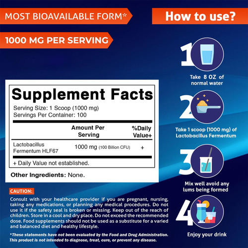 Probiótico Em Pó Vitamatic Lactobacillus Fermentum 100g - Imagem 10