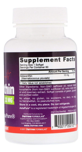 Jarrow Formulas® Astaxantina 12 Mg, Suplemento Dietético, Su - Imagem 6