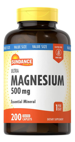 Óxido De Magnésio Sundance 500mg | 200 Cápsulas | Suplemento