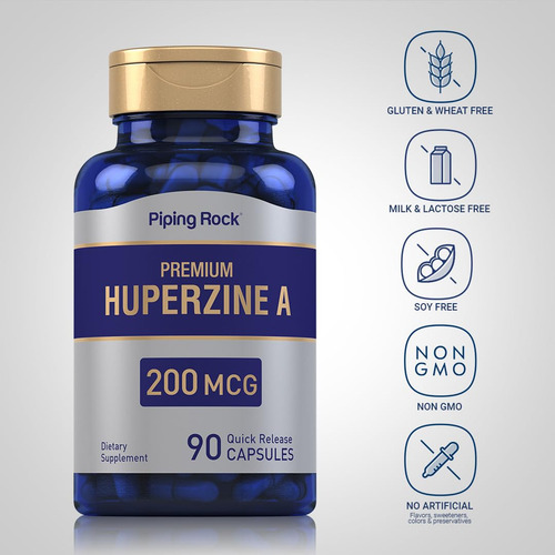 Suplemento Piping Rock Huperzine A 200mcg 90 Cápsulas - Imagem 3
