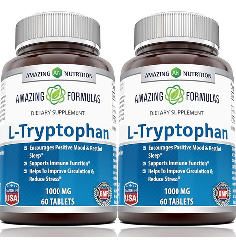 Suplemento De L-triptofano Amazing Nutrition 1000mg (60 - Imagem 2