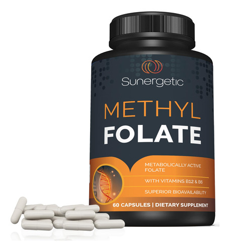 Suplemento Sunergetic Premium Metil Folato 400mcg - 60 Cápsu - Imagem 6