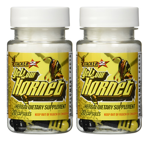 Suplemento Stacker 2 Yellow Hornet Ephedra Free 2 Frascos