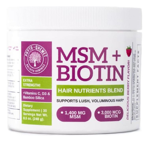 Mistura De Nutrientes Capilares Qhemet Biologics Msm + Bioti - Imagem 9