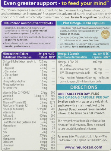 Neurozan Vitabiotics Plus Comprimidos 56 Cápsulas - Imagem 2