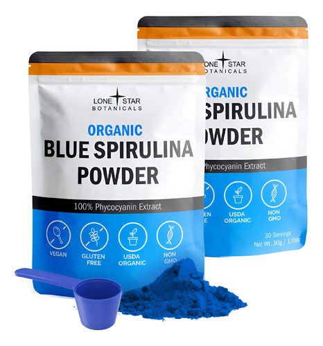 Spirulina Azul Em Pó Lone Star Botanicals 60 Porções