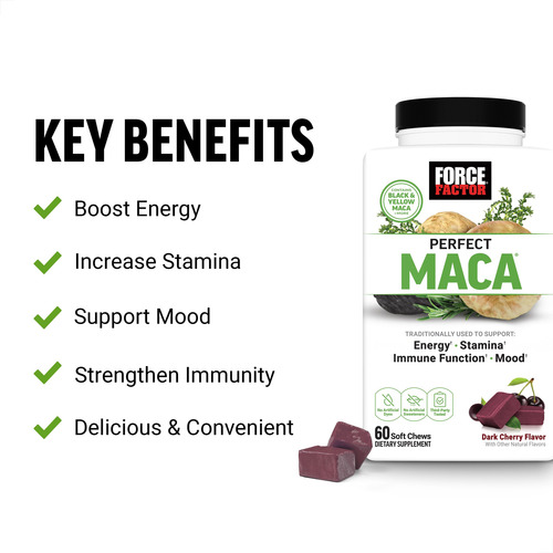 Suplemento Force Factor Perfect Maca Com Açafrão 60 Soft Che - Imagem 2
