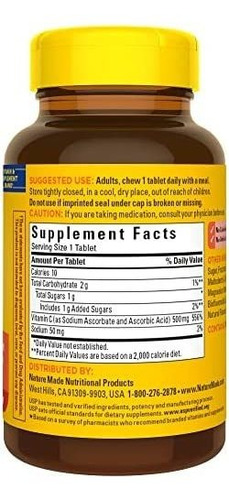 Vitamina C Nature Made 500 Mg Masticable 60 Comprimidos - Imagem 10