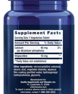 Life Extension Vinpocetina 10 Mg, 100 Comprimidos Vegetarian