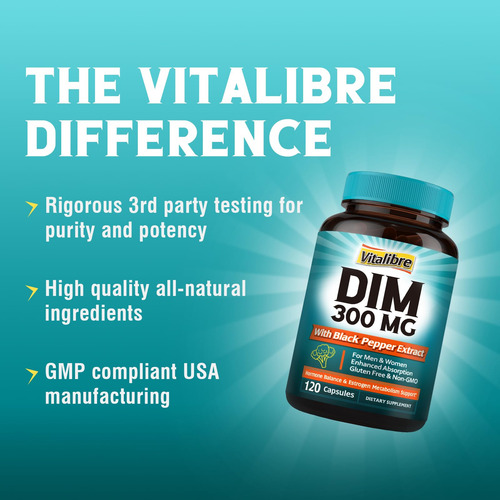 Suplemento Vitalibre Dim 300mg Com Extrato De Pimenta Preta - Imagem 6