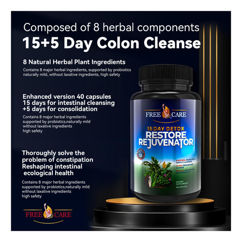 Freecare Colon Cleanse 15+5day Upgrade, Desintoxicação De De - Imagem 13