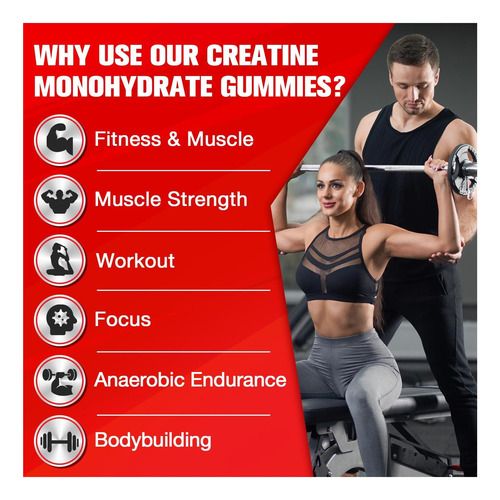 Gommies De Monohidratos De Creatina Para Homens E Mulheres E - Imagem 3