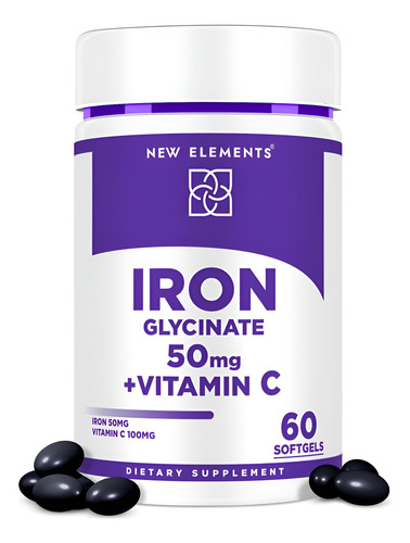 Elements Glicinato De Ferro 50mg Com Vitamina C